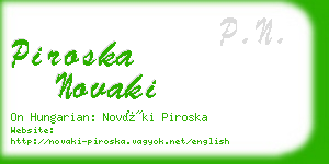 piroska novaki business card